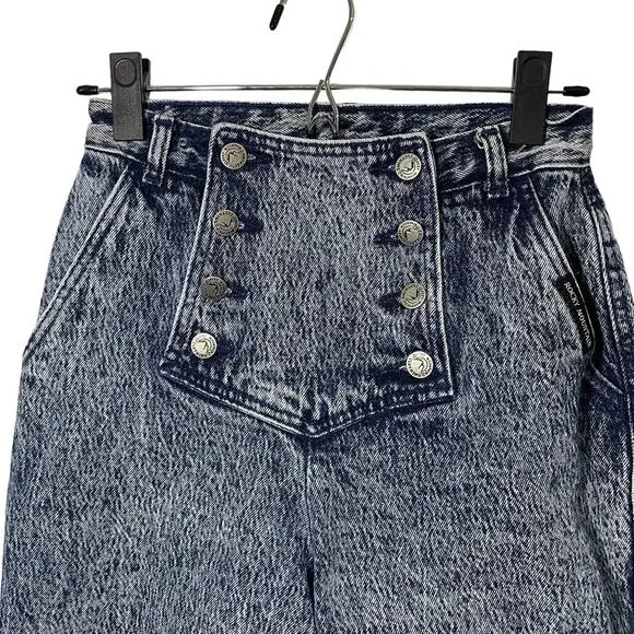 Vintage Rocky Mountain High Waist Acid Wash Bareback Jeans Western Flap Front - Picture 12 of 13